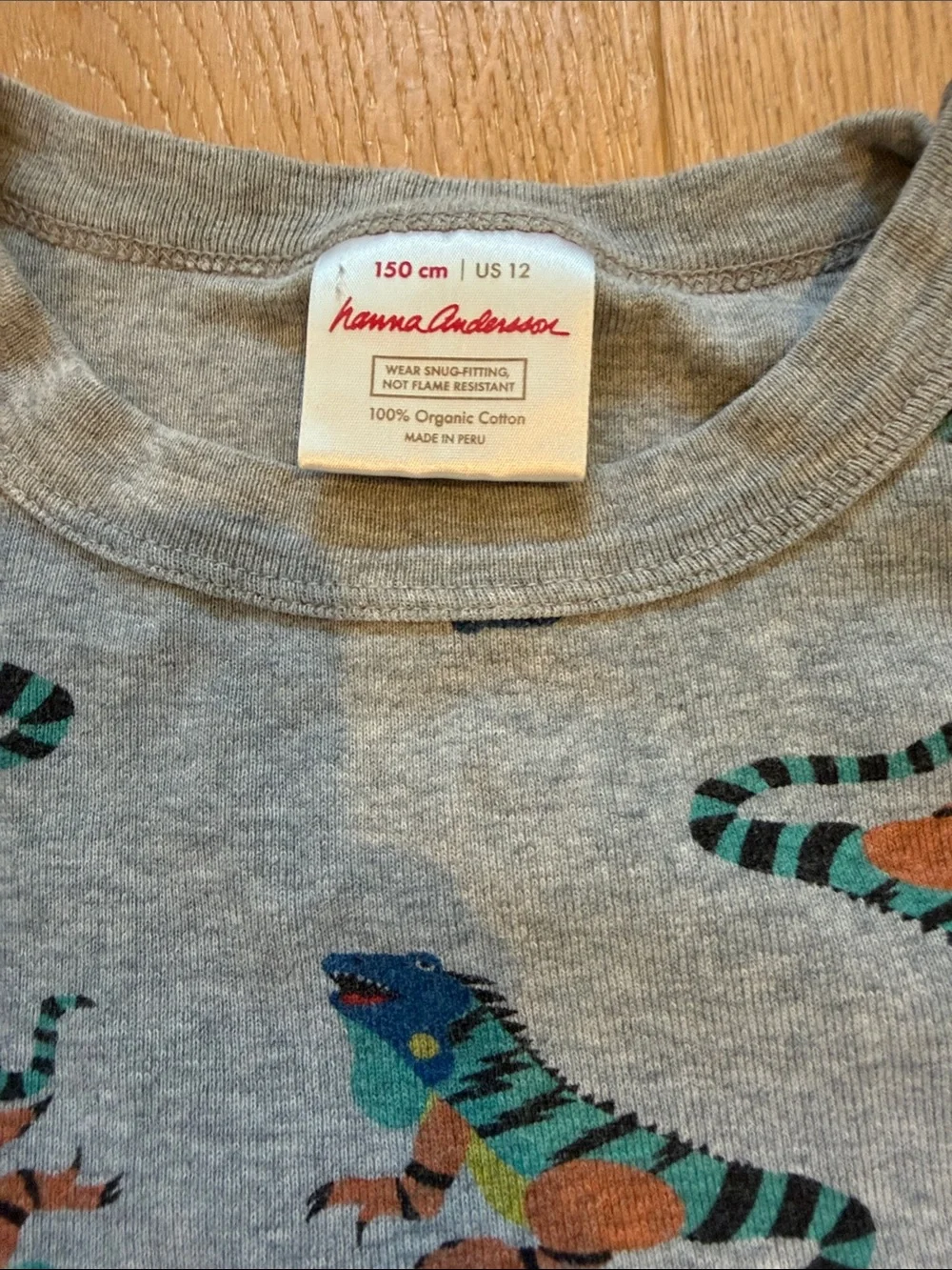 Hanna Andersson Gray Iguana Print Cotton Pajama Short Set